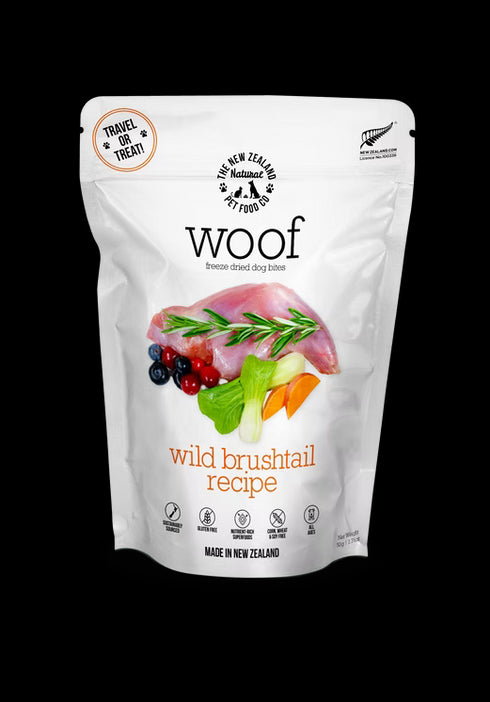 New Zealand Natural Pet Co Woof Freeze Dried Dog Treats - Brushtail - 1.76oz Bag